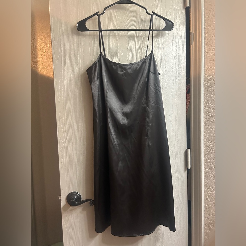 Teri Jon by Rickie Freeman Little Black Slip Dress